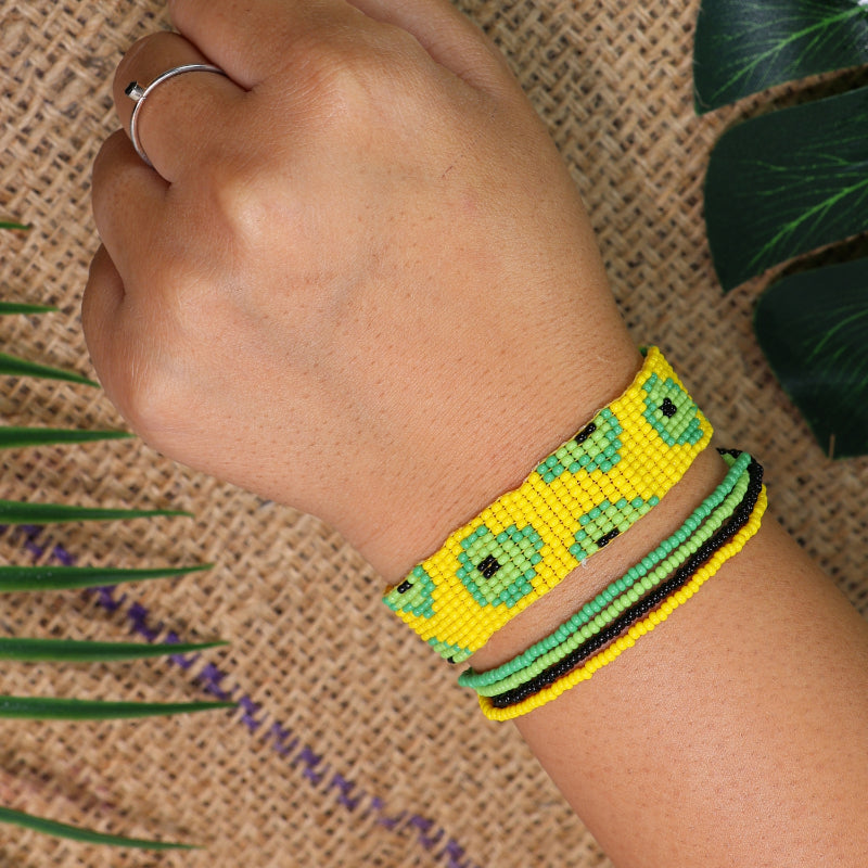 Avocado Yellow Bracelet | Handmade Beaded Bracelets For Women