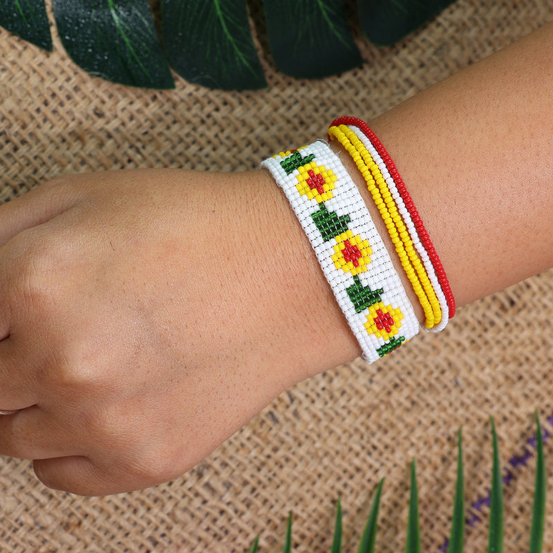 Poppy | White Handmade Beaded Bracelet For Women