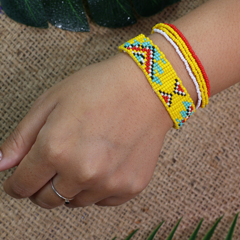 Aztec | Yellow Handmade Beaded Bracelets for Women