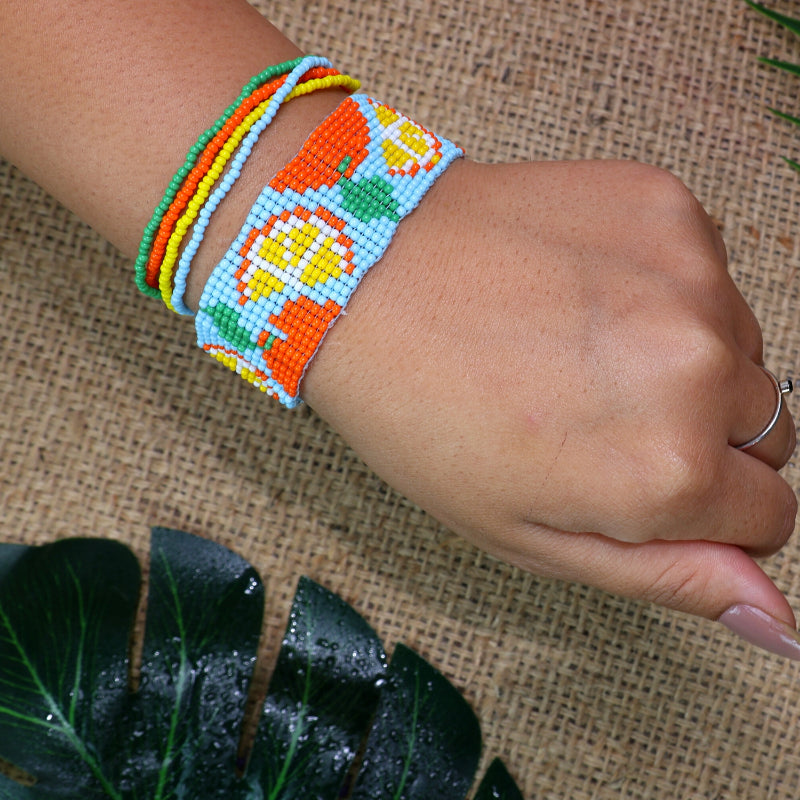 Tangerine Bracelet Set | Colorful Beaded Bracelet for Women