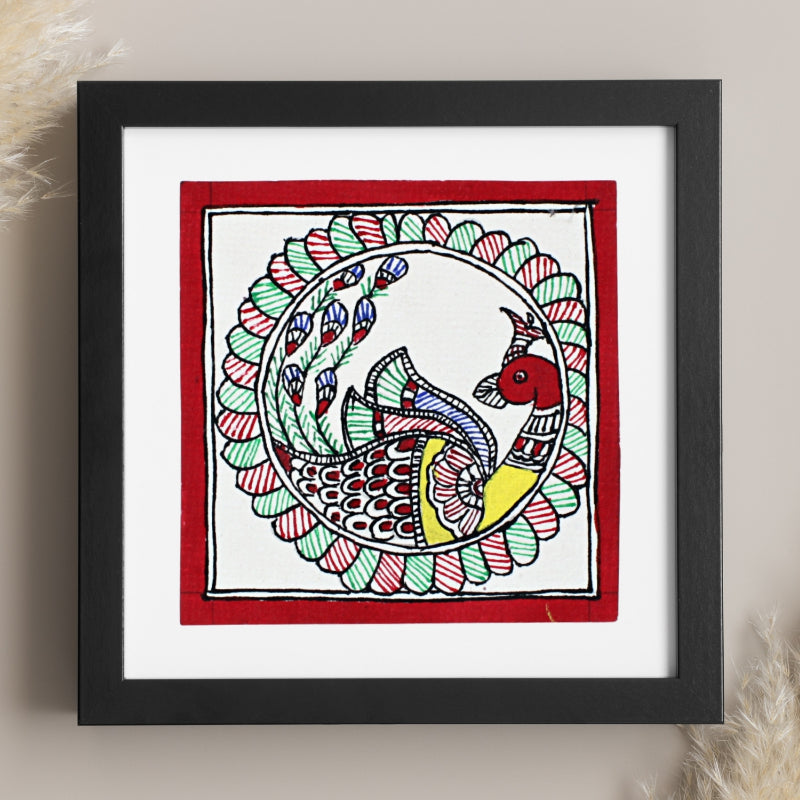 Madhubani Hand Made Painting | Keki | 6inch X 6inch with Frame