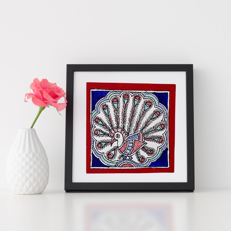 Madhubani Hand Made Painting | Nartakapriy | 6inch X 6inch with Frame