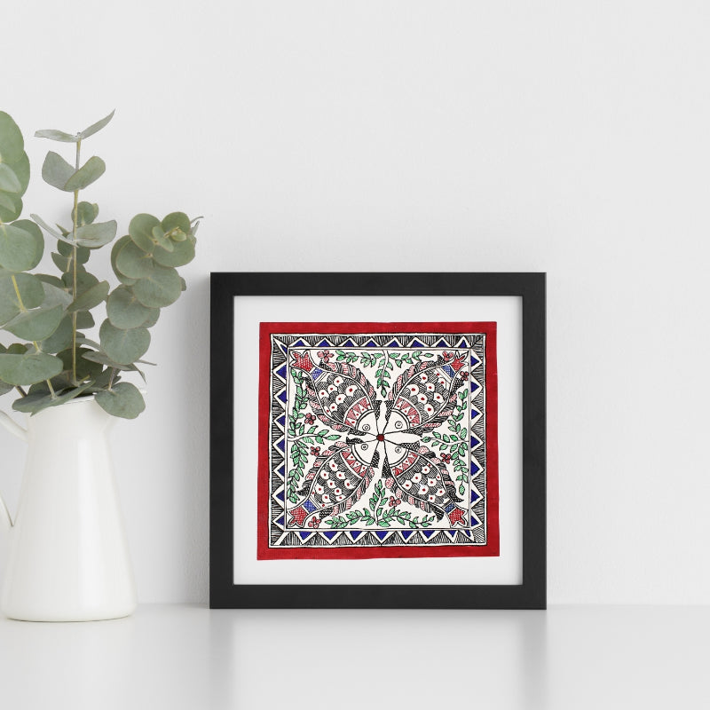 Madhubani Hand Made Painting | Meen Utsav | 10inch X 10inch with Frame