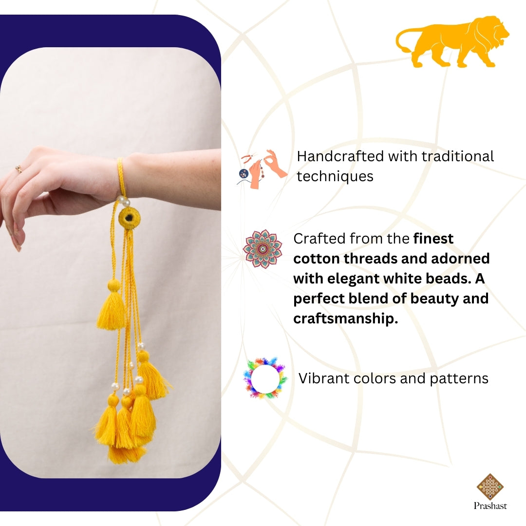 Handmade Lumba Rakhi For Bhabhi | Radiant Yellow