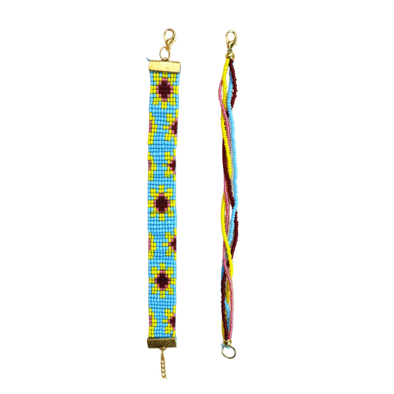 Sunflower | Sky Blue Handmade Bead Bracelet For Women