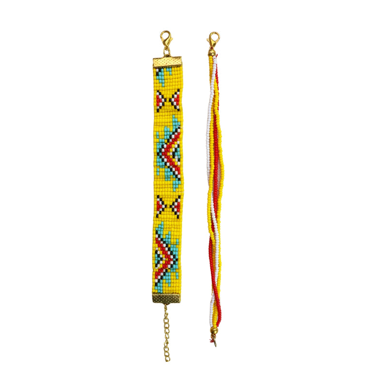 Aztec | Yellow Handmade Beaded Bracelets for Women