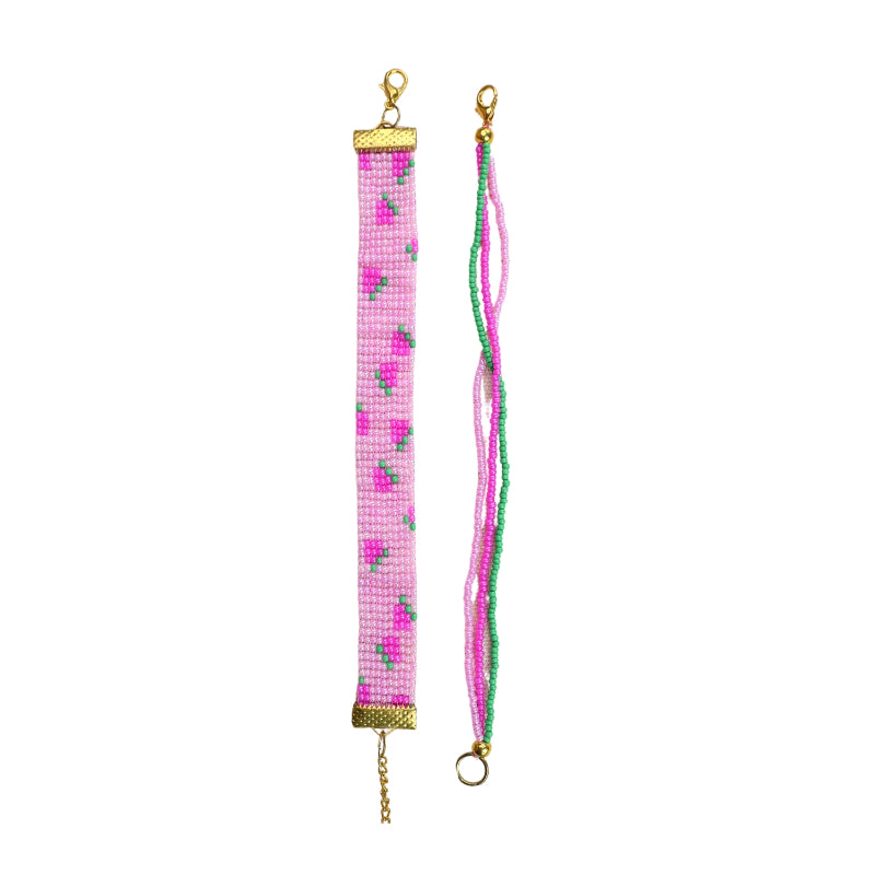 Cherry Bomb | Pink Handmade Beaded Bracelet For Women