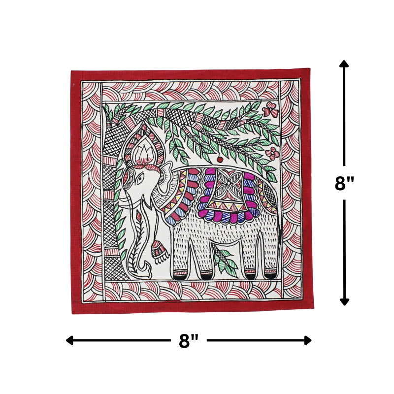 Madhubani Hand Made Painting | Van Raj | 10inch X 10inch with Frame