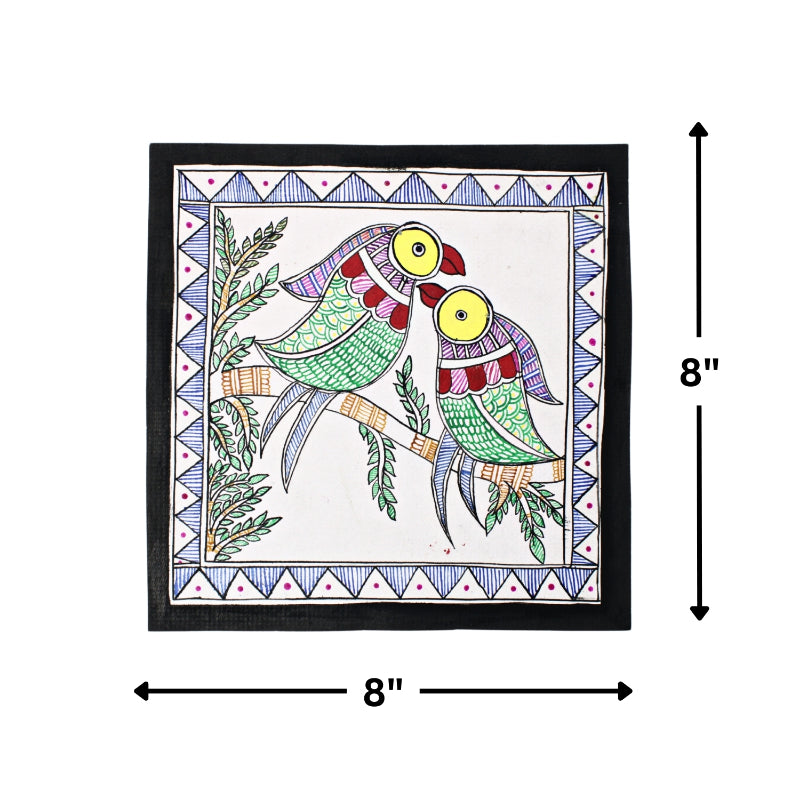 Madhubani Hand Made Painting | Sathi Sukh | 10inch X 13inch with Frame