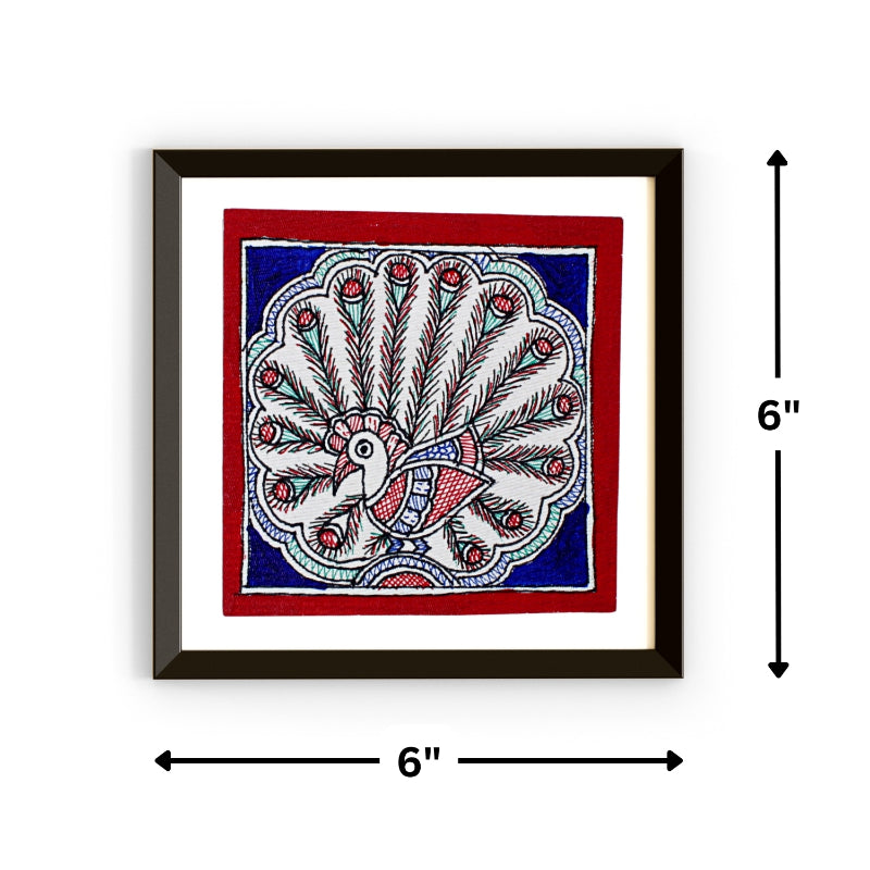 Madhubani Hand Made Painting | Nartakapriy | 6inch X 6inch with Frame