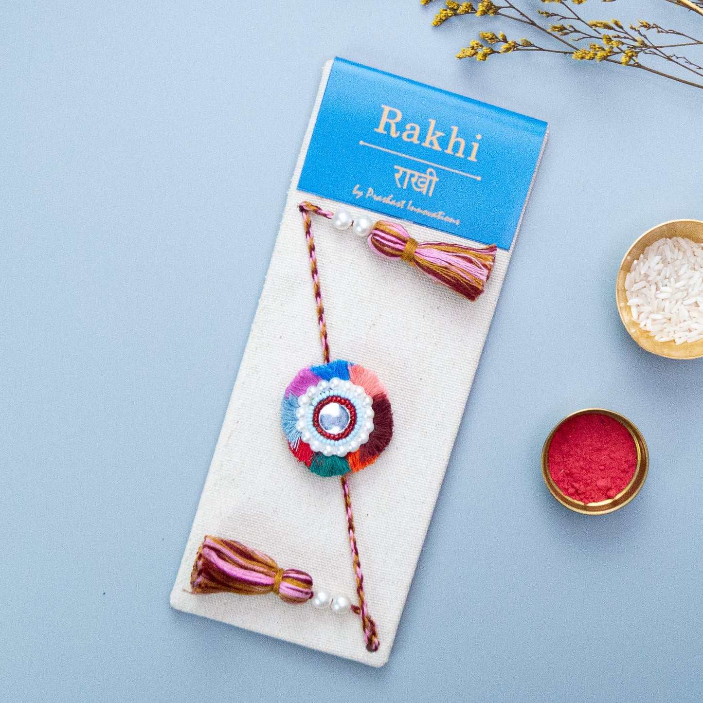 Lumba Rakhi For Bhaiya Bhabhi | Multicolor Round Dial