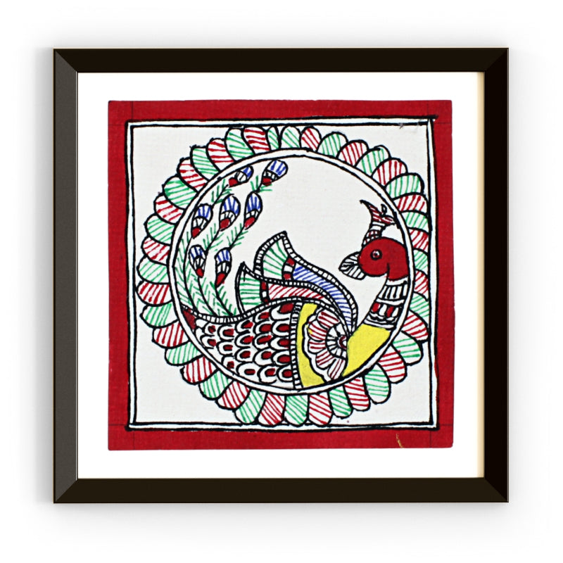 Madhubani Hand Made Painting | Keki | 6inch X 6inch with Frame
