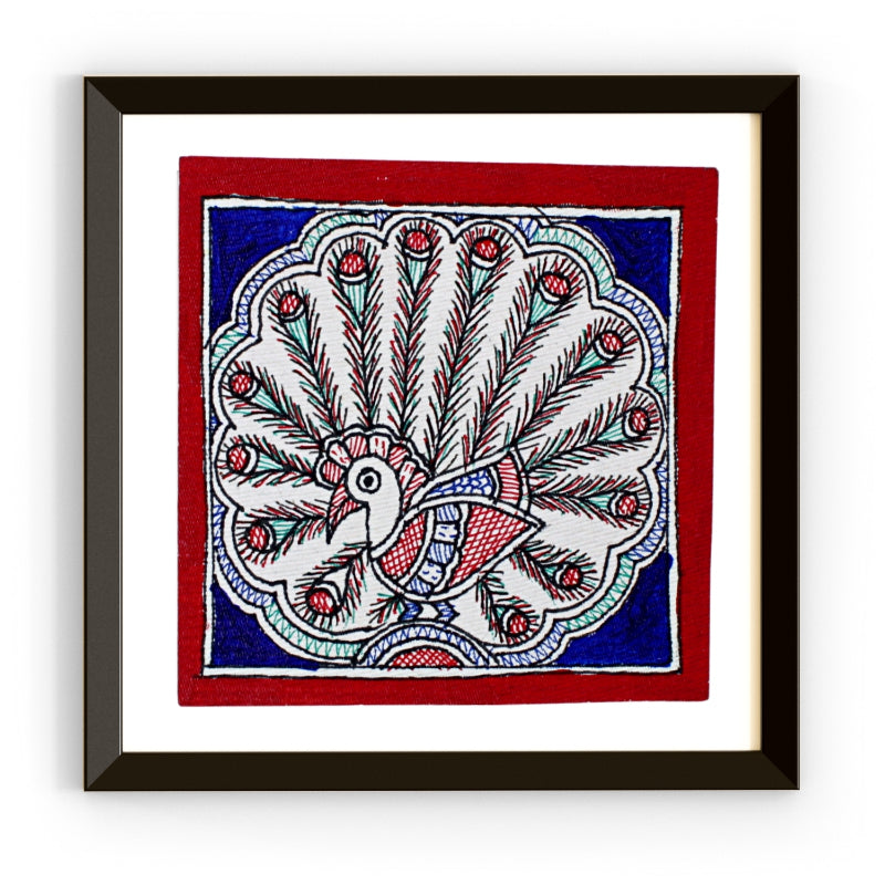 Madhubani Hand Made Painting | Nartakapriy | 6inch X 6inch with Frame