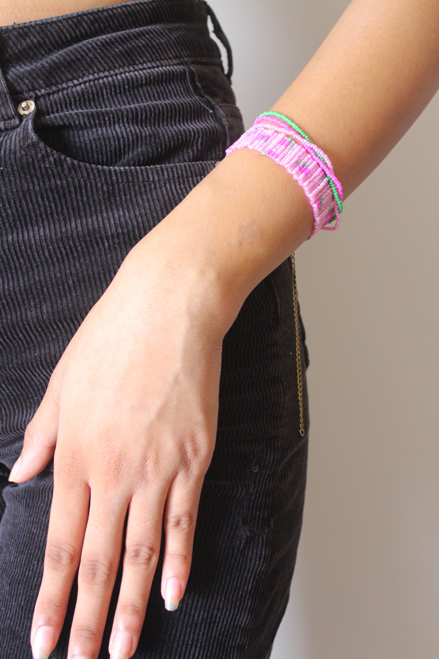 Cherry Bomb | Pink Handmade Beaded Bracelet For Women