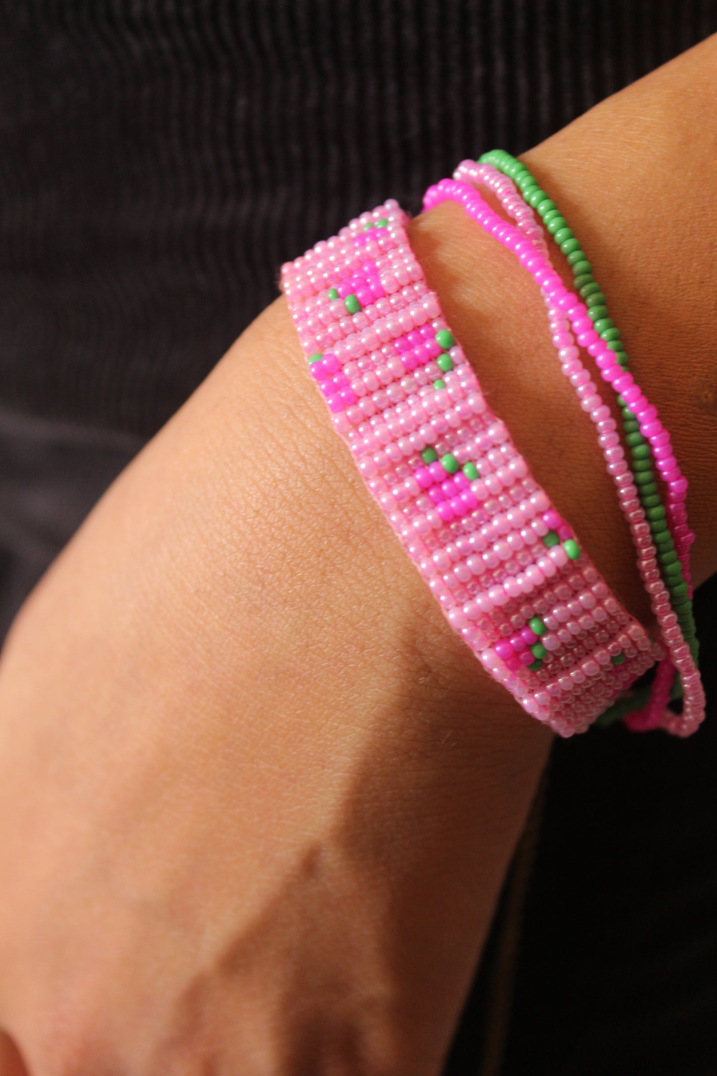 Cherry Bomb | Pink Handmade Beaded Bracelet For Women