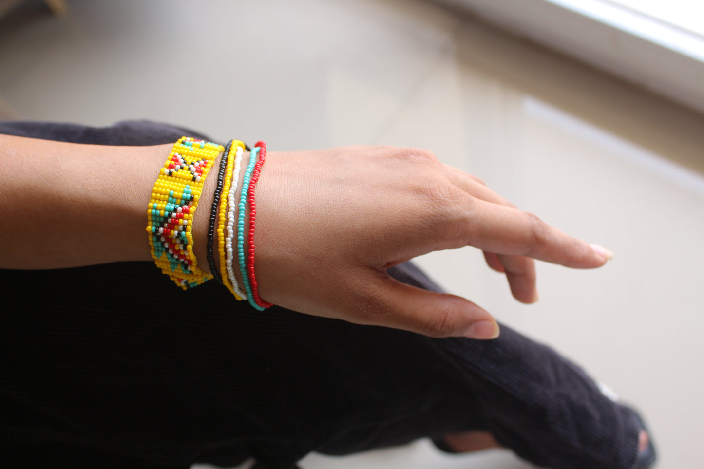 Aztec | Yellow Handmade Beaded Bracelets for Women