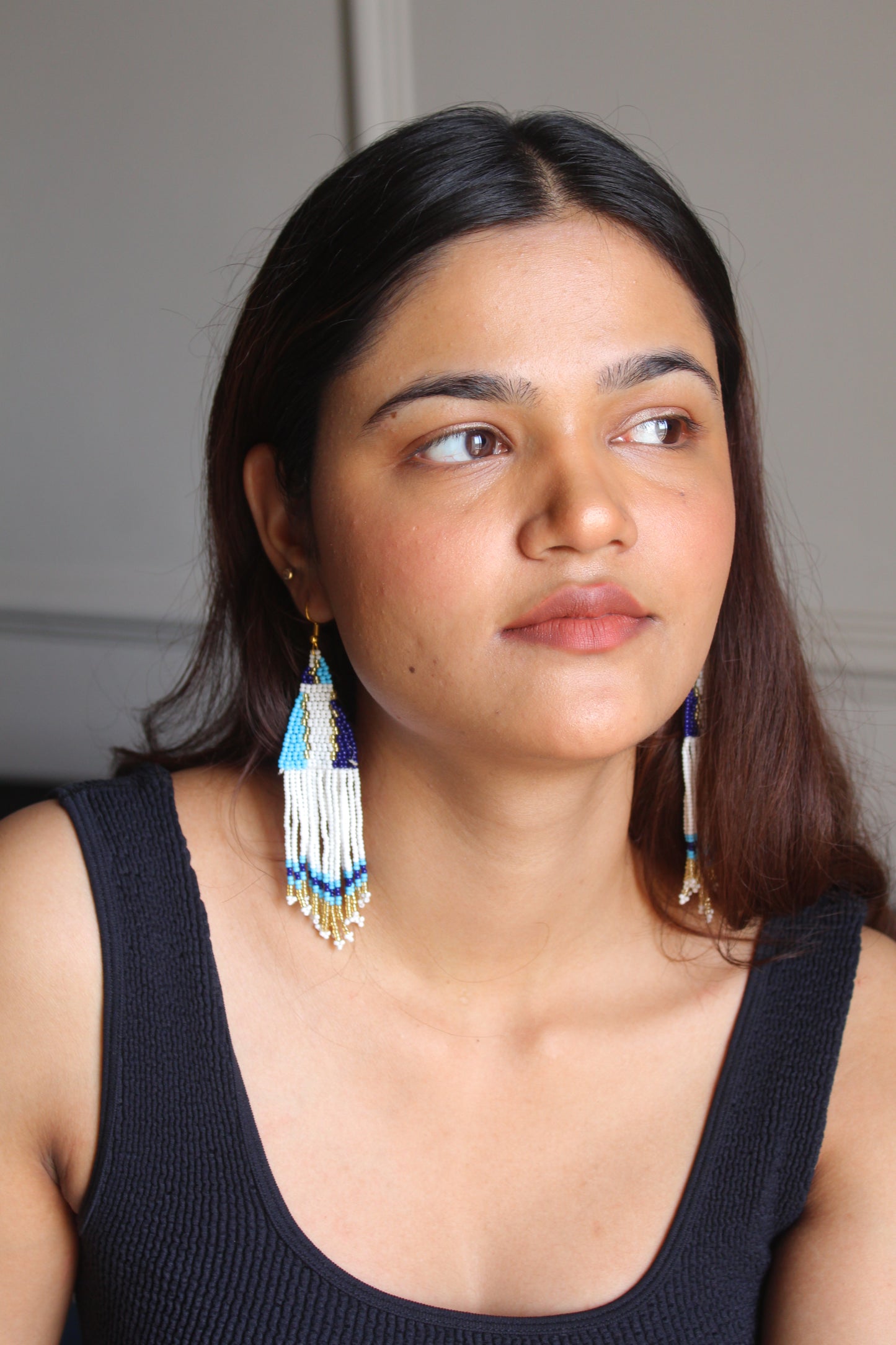 Hues of Blue Dangling Earrings