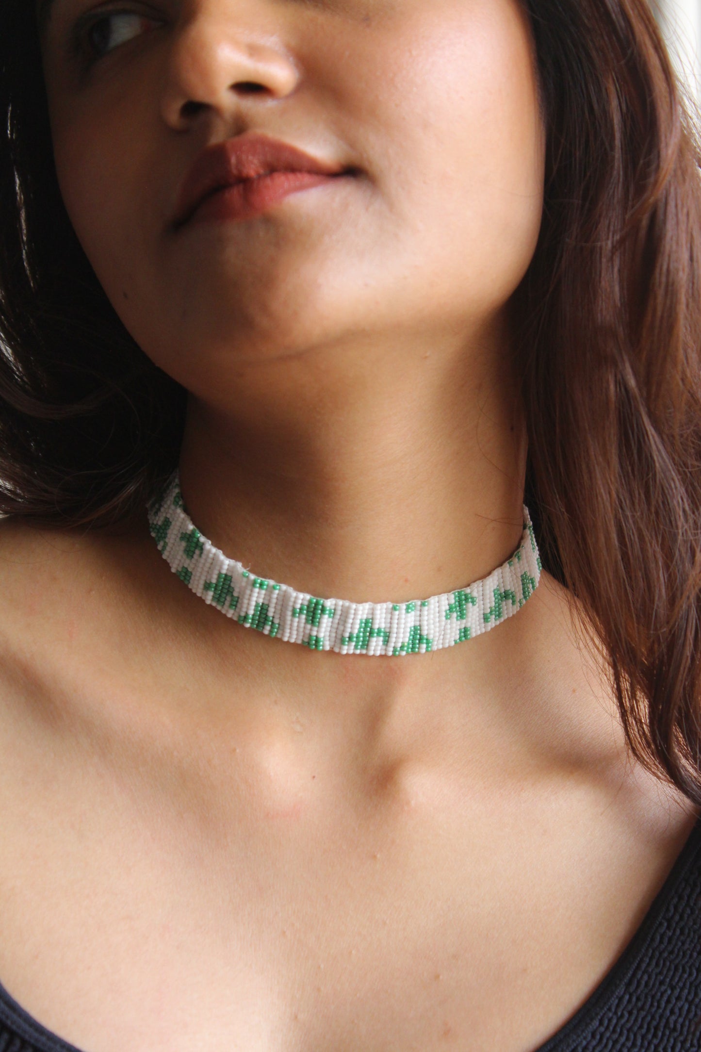 Cute Cactus | Handmade Beaded Green Choker Necklace