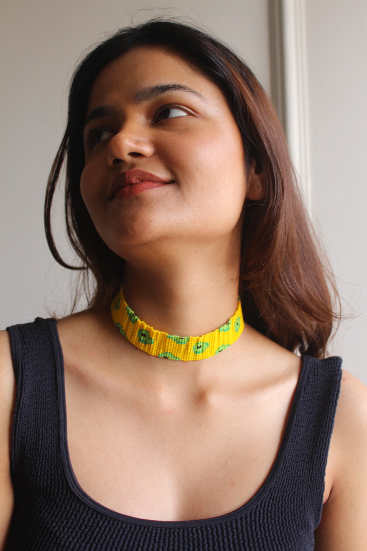Avocado | Handmade Beaded Choker Necklace