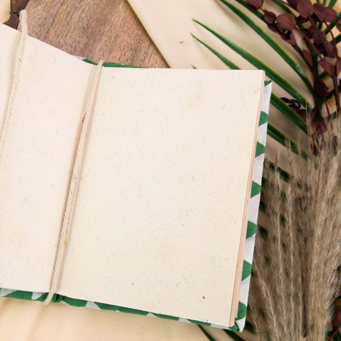 Green Handmade Fabric Cover Diary β A5 | Elegant & Eco-Friendly Journal