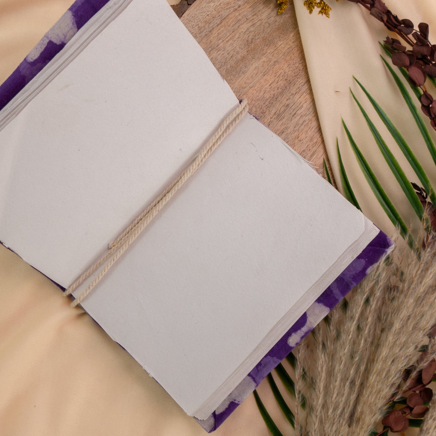 Purple Handmade Fabric Cover Diary β A5 | Elegant & Eco-Friendly Journal