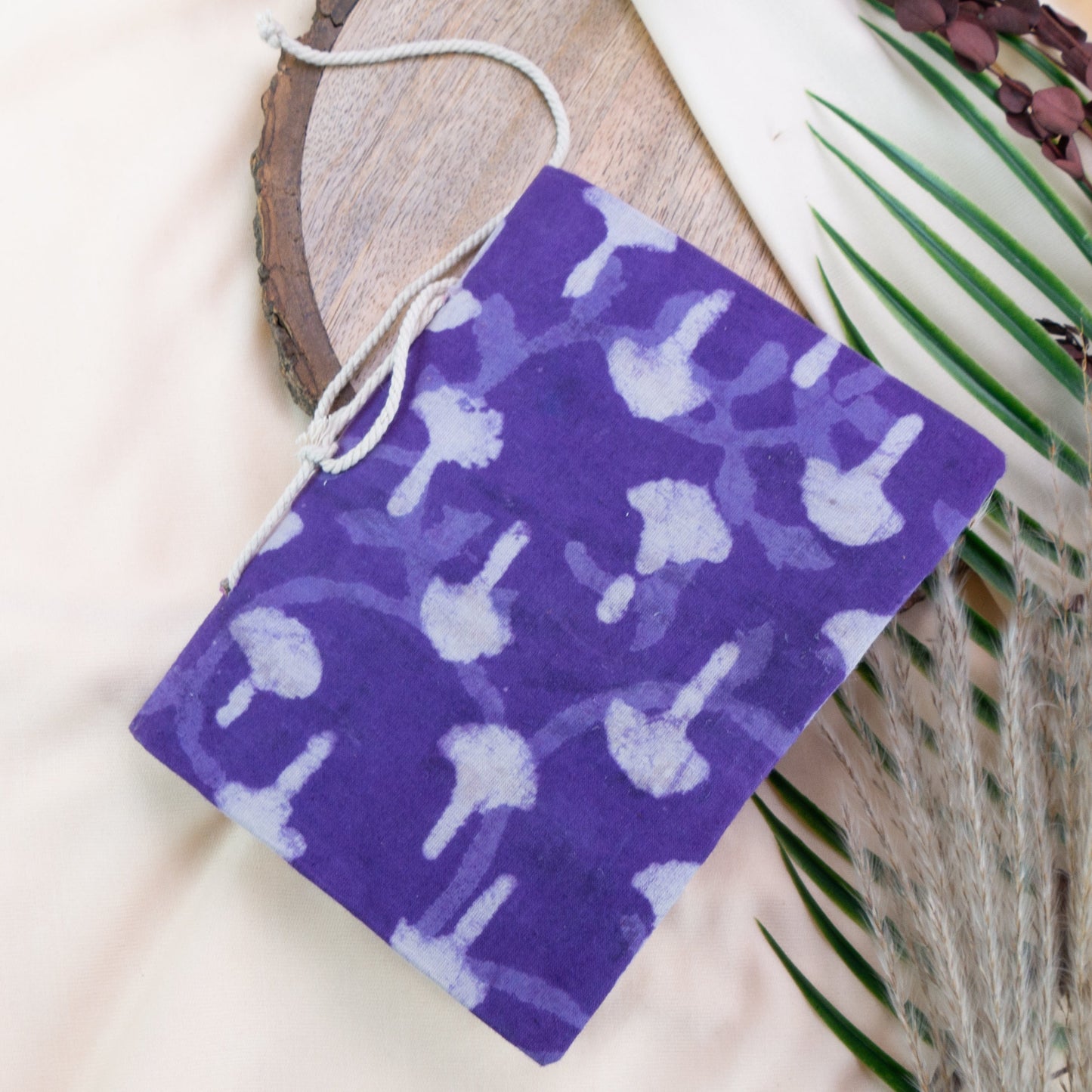Purple Handmade Fabric Cover Diary β A5 | Elegant & Eco-Friendly Journal