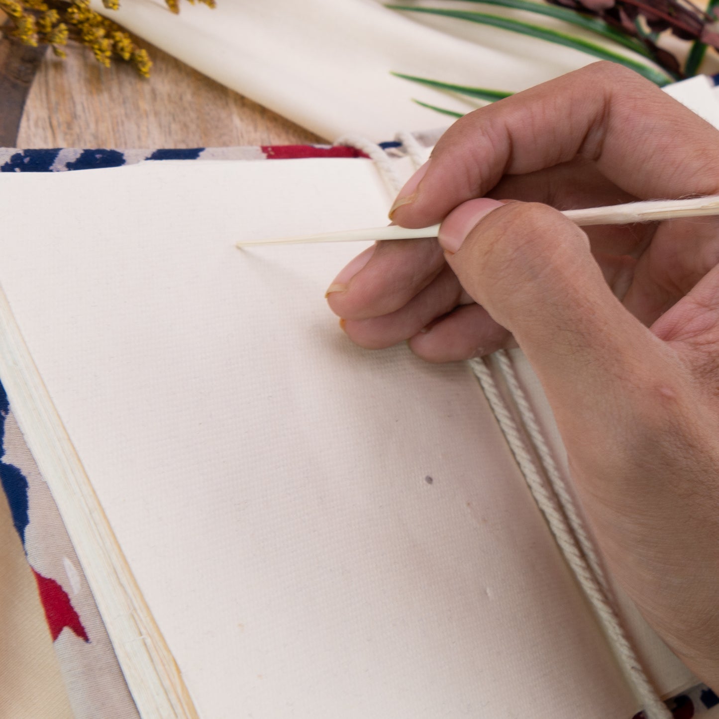 Red Leaf Handmade Fabric Cover Diary β A5 | Elegant & Eco-Friendly Journal