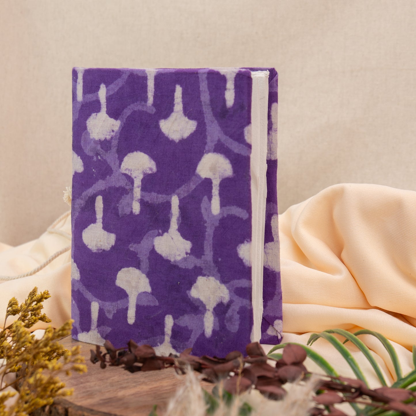 Purple Handmade Fabric Cover Diary β A5 | Elegant & Eco-Friendly Journal
