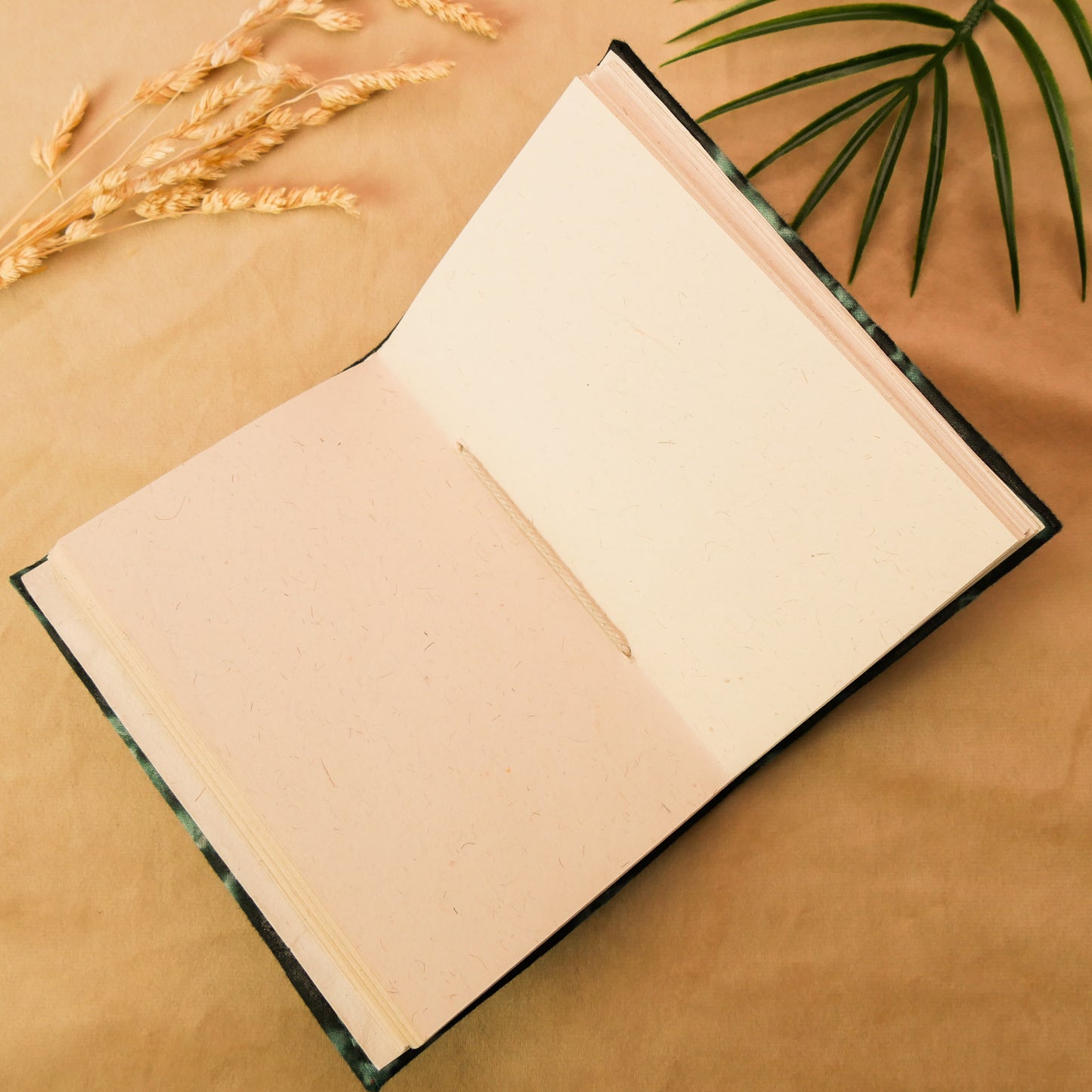 Forest Green Handmade Tie & Die Fabric Cover Diary β A5 | Elegant & Eco-Friendly Journal