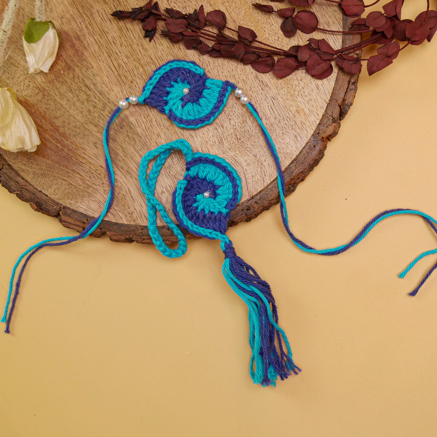 Macrame Lumba Rakhi Set For Bhaiya Bhabhi