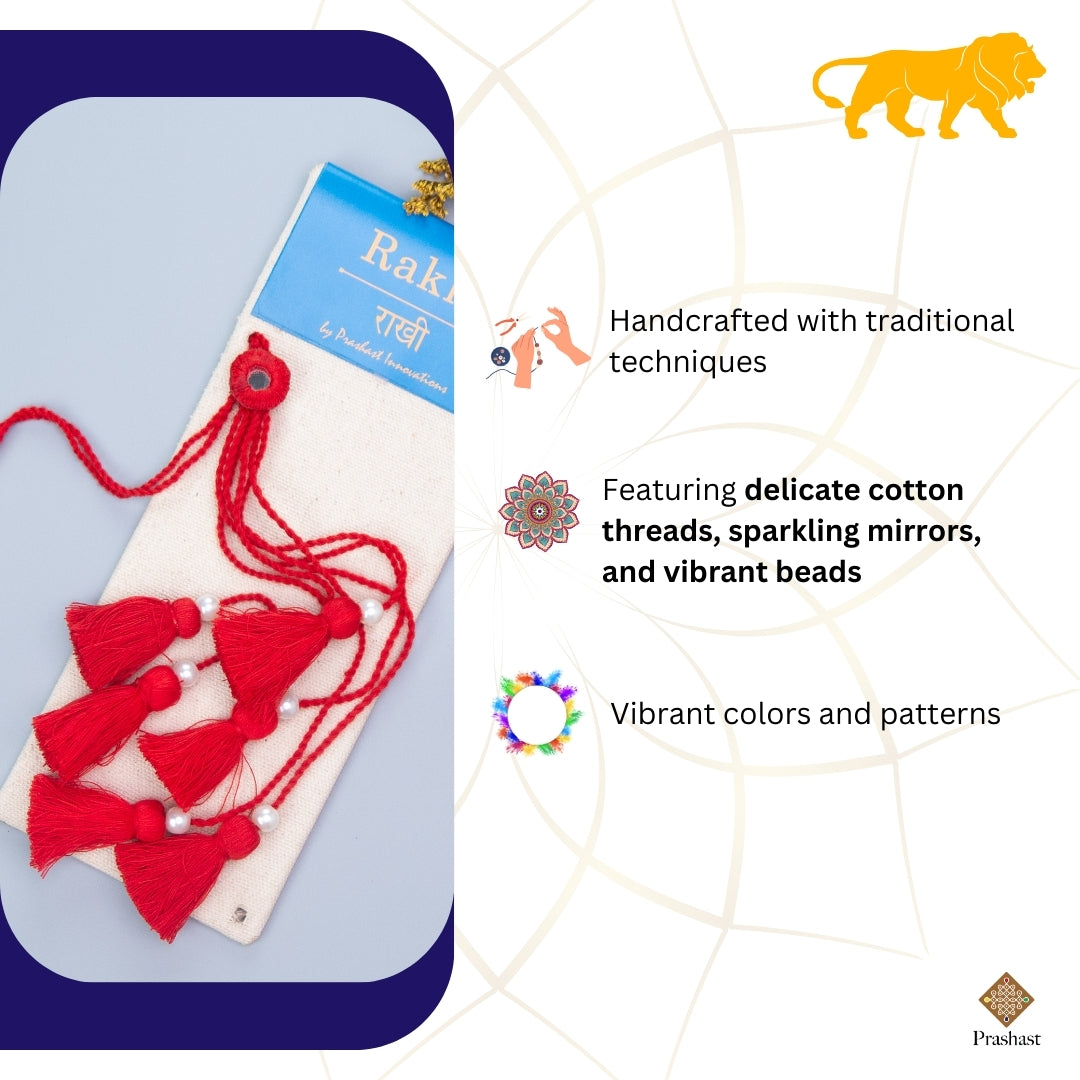 Handmade Lumba Rakhi For Bhabhi | Bold Red