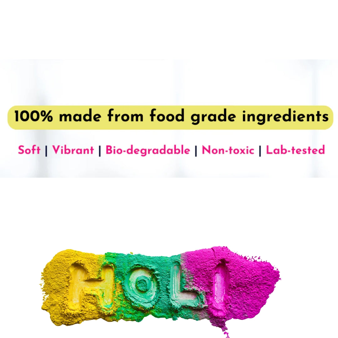 Organic Herbal Holi Color (Gulal) :: Pack Of 4 | Eco Friendly | Non Toxic