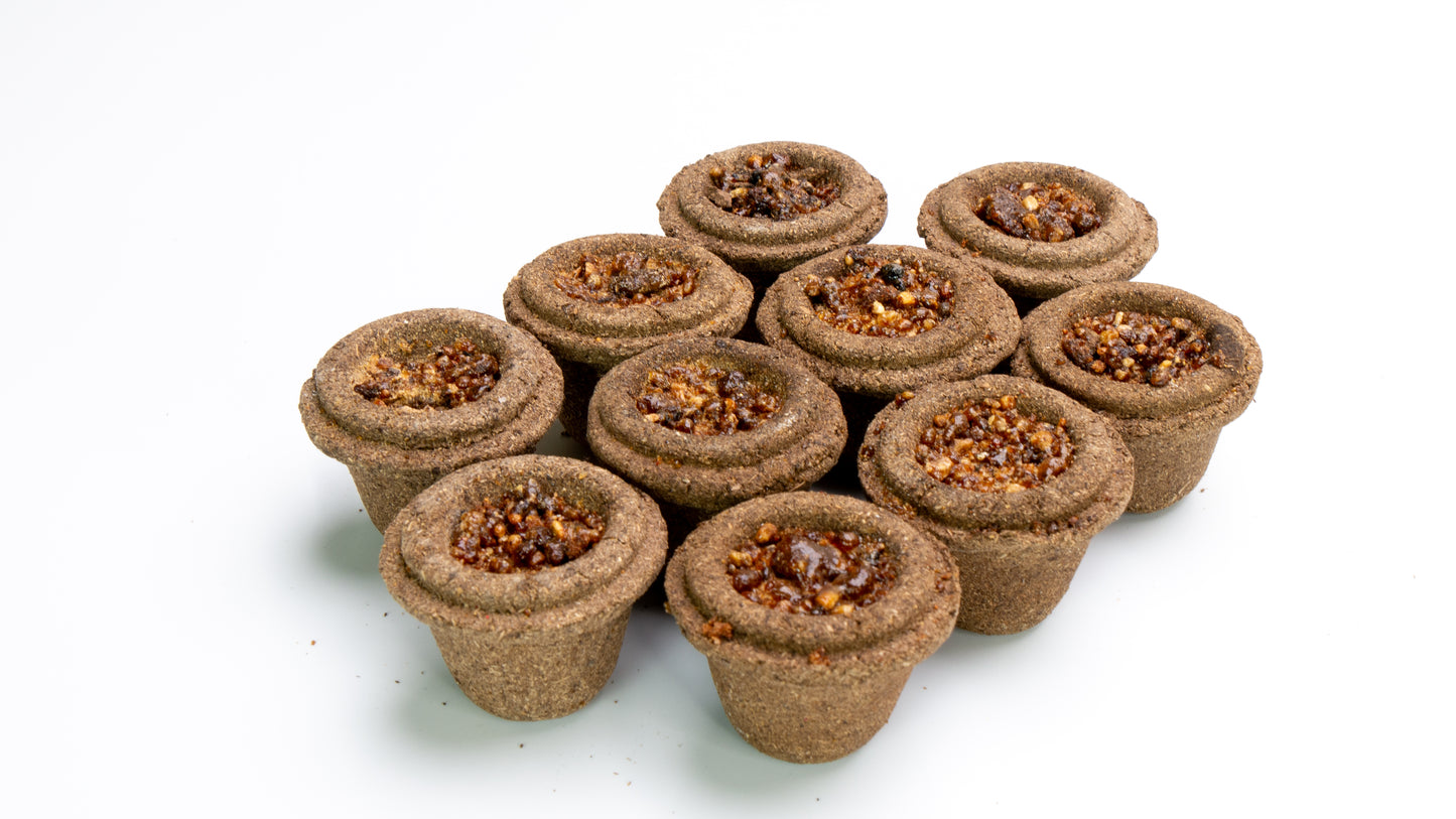 Premium Sandal Wood Cow Dung Hawan Cup (9 pieces)