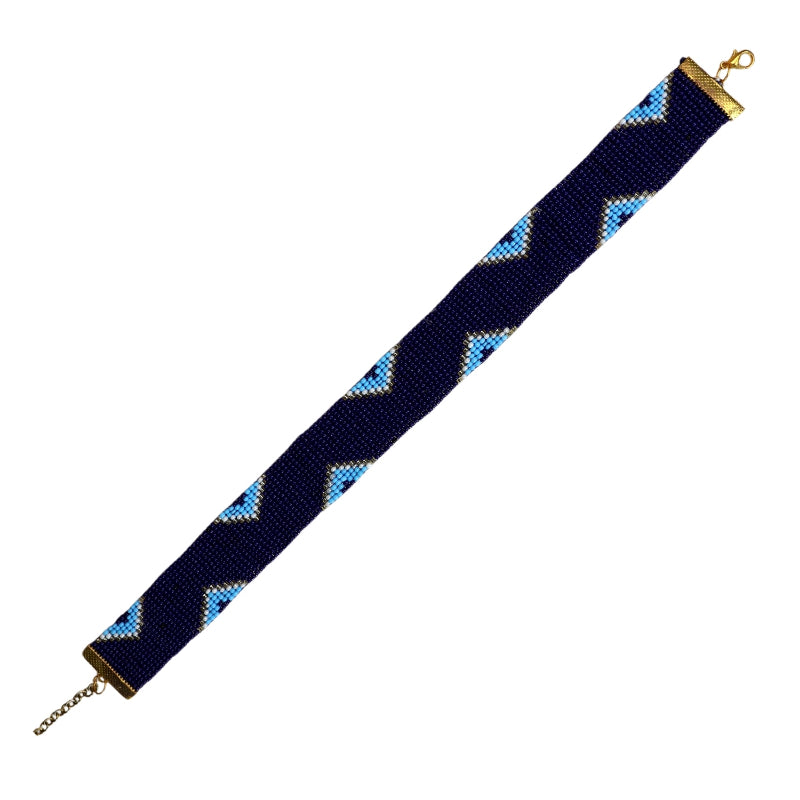 Evil Eye Choker | Handmade Blue Beaded Choker Necklace