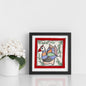 Madhubani Hand Made Painting | Bird | 6inch X 6inch with Frame