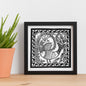 Madhubani Hand Made Painting | Mayur Meen | 10inch X 10inch with Frame