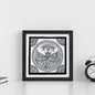 Madhubani Hand Made Painting | Kachni Mayur Sawagat | 10inch X 10inch with Frame