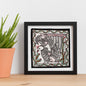 Madhubani Hand Made Painting | Suryodya Nritya | 10inch X 10inch with Frame