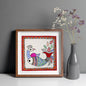Madhubani Hand Made Painting | Mayur Meen Nritya | 10inch X 10inch with Frame
