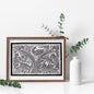 Madhubani Painting Black and White | Kachni Mayur | 10inch X 13inch with Frame