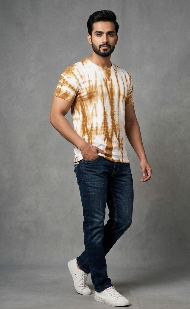 khakhi Spots Dyed Tshirt Purple | handmade Tshirt
