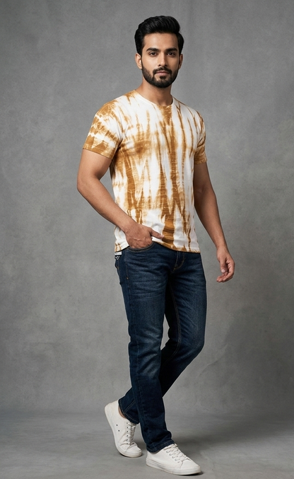 khakhi Spots Dyed Tshirt Purple | handmade Tshirt