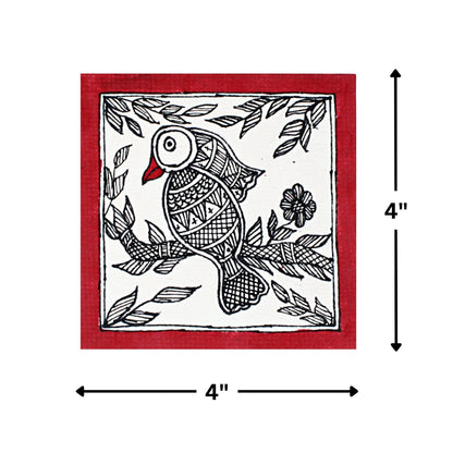 Madhubani Hand Made Painting | Gauraiya | 6inch X 6inch with Frame