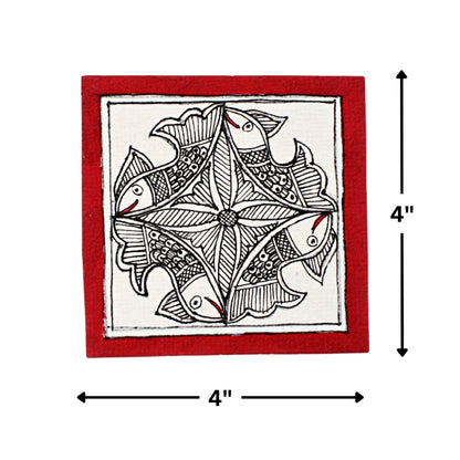 Madhubani Hand Made Painting | Jalajeevan | 6inch X 6inch with Frame