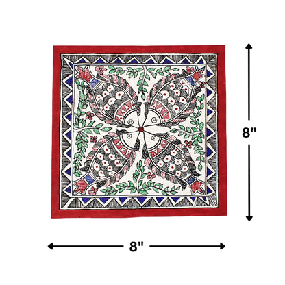 Madhubani Hand Made Painting | Meen Utsav | 10inch X 10inch with Frame