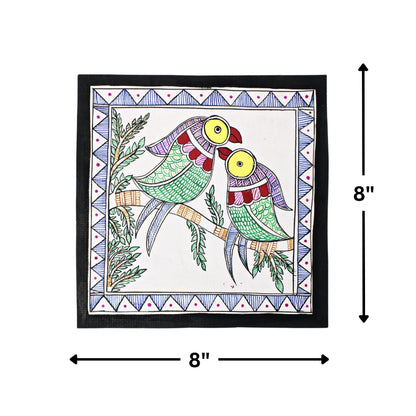 Madhubani Hand Made Painting | Sathi Sukh | 10inch X 13inch with Frame