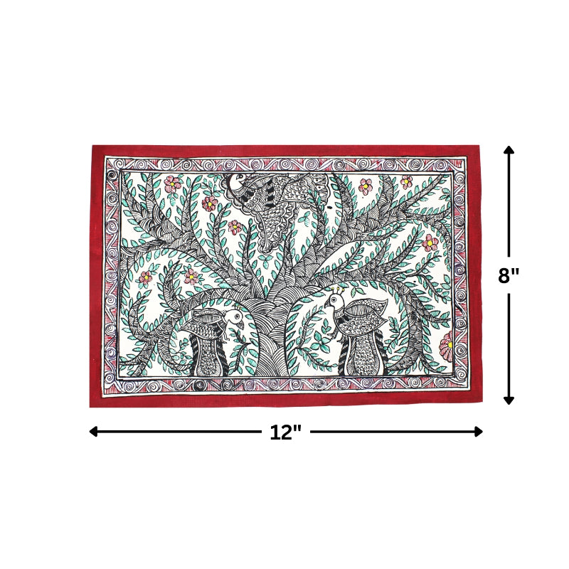 Madhubani Hand Made Painting | Mayur Bhogh | 10inch X 13inch with Frame