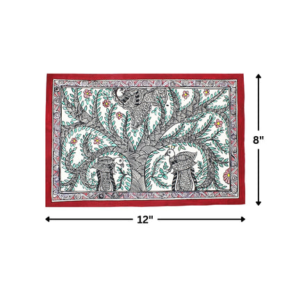 Madhubani Hand Made Painting | Mayur Bhogh | 10inch X 13inch with Frame