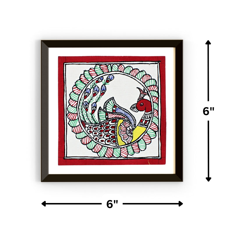 Madhubani Hand Made Painting | Keki | 6inch X 6inch with Frame
