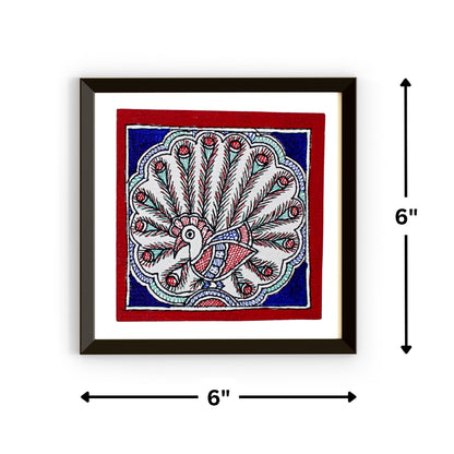 Madhubani Hand Made Painting | Nartakapriy | 6inch  X 6inch with Frame